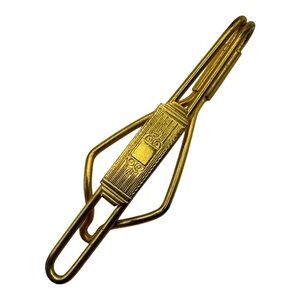 Vintage‎ Gold-Tone Tie Clip with Detailed Engraving, Classic Style